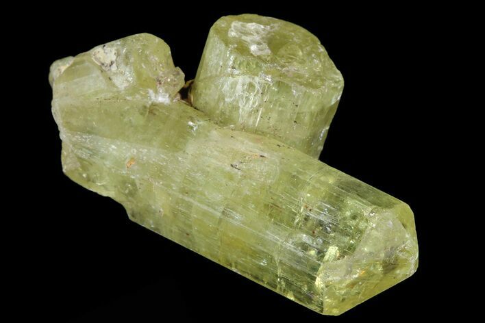 Lustrous Yellow Twinned Apatite Crystal - Morocco #82544